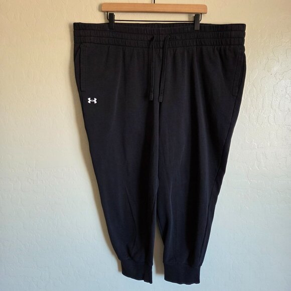 Under Armour UA Rival Fleece Jogger Sweatpants Washed Black Size Womens 3X Plus - Picture 1 of 9